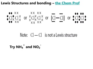 Try NH4
+
and NO2
-
Lewis Structures and bonding – the Chem Prof
 