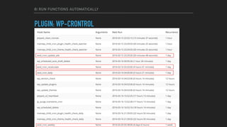 8) RUN FUNCTIONS AUTOMATICALLY
PLUGIN: WP-CRONTROL
 