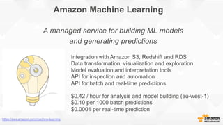 Building prediction models with Amazon Redshift and Amazon ML | PDF