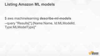 Building prediction models with Amazon Redshift and Amazon ML | PDF