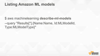 Building prediction models with  Amazon Redshift and Amazon ML
