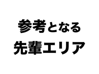 参考となる
先輩エリア
 