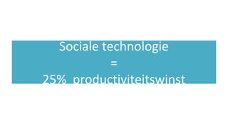 Sociale technologie
=
25% productiviteitswinst
 