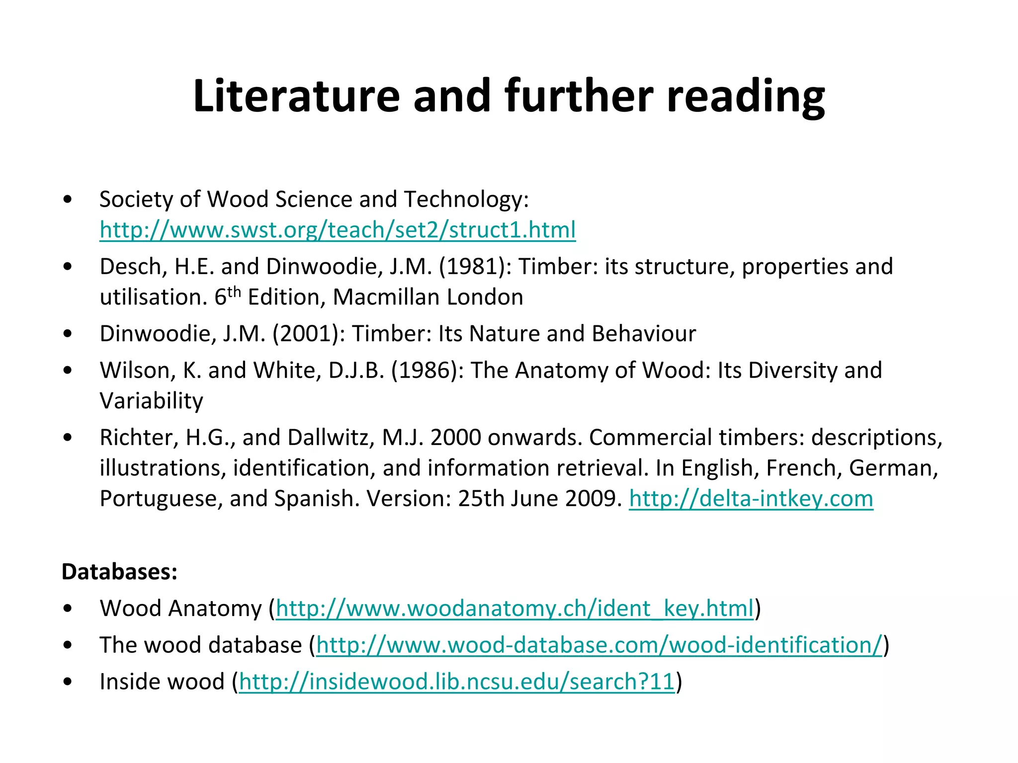 Wood anatomy and structure , wood and its products | PDF