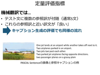 テンプレートに頼らない新規文生成
𝑀種のスコアの合計値が最大になる文を探すには
𝑙 = arg max
𝑙
𝑃 𝑙 𝑖 = arg max
𝑙 𝑚=1
𝑀
𝜆 𝑚ℎ 𝑚(𝑙, 𝑖)
例えば、1万語彙から10単語の文を生成すると…
1単語目：1万通り
2単語目：1億通り
…
10単語目：1正（1040
）通り
出力𝒍の文法スコアや単語𝑤を利用するスコア
 