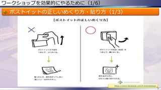 ワークショップを効果的にやるために（1/6）
ポストイットの正しいめくり方・貼り方（1/3）
50
https://www.facebook.com/h.branddesign
 