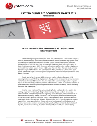 Product Brochure: Eastern Europe B2C E-Commerce Market 2015