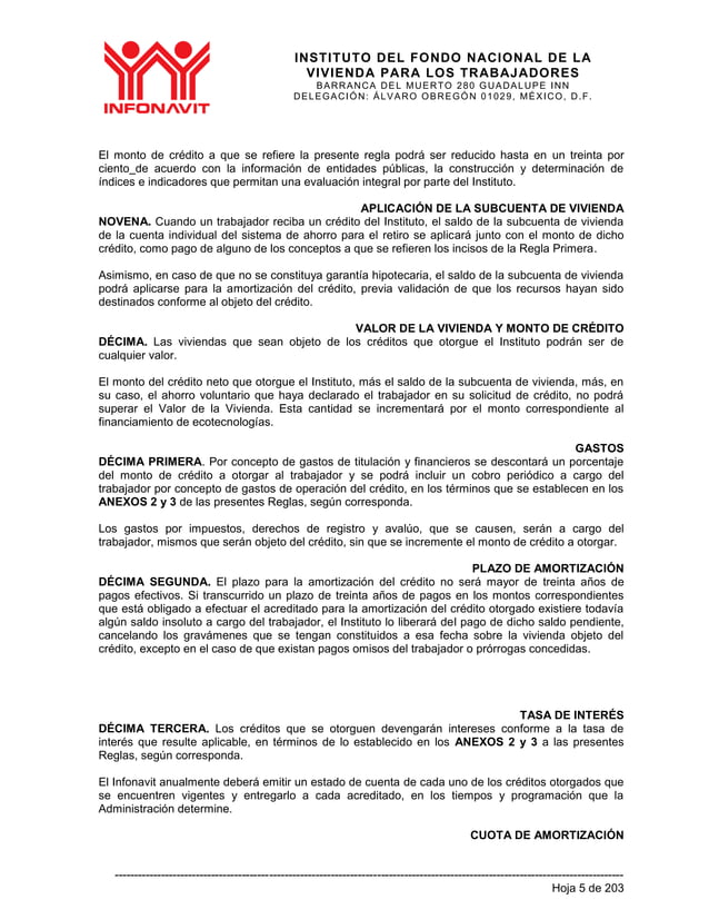 Proyecto de Nuevas Reglas de Otorgamiento de Créditos Infonavit | PDF