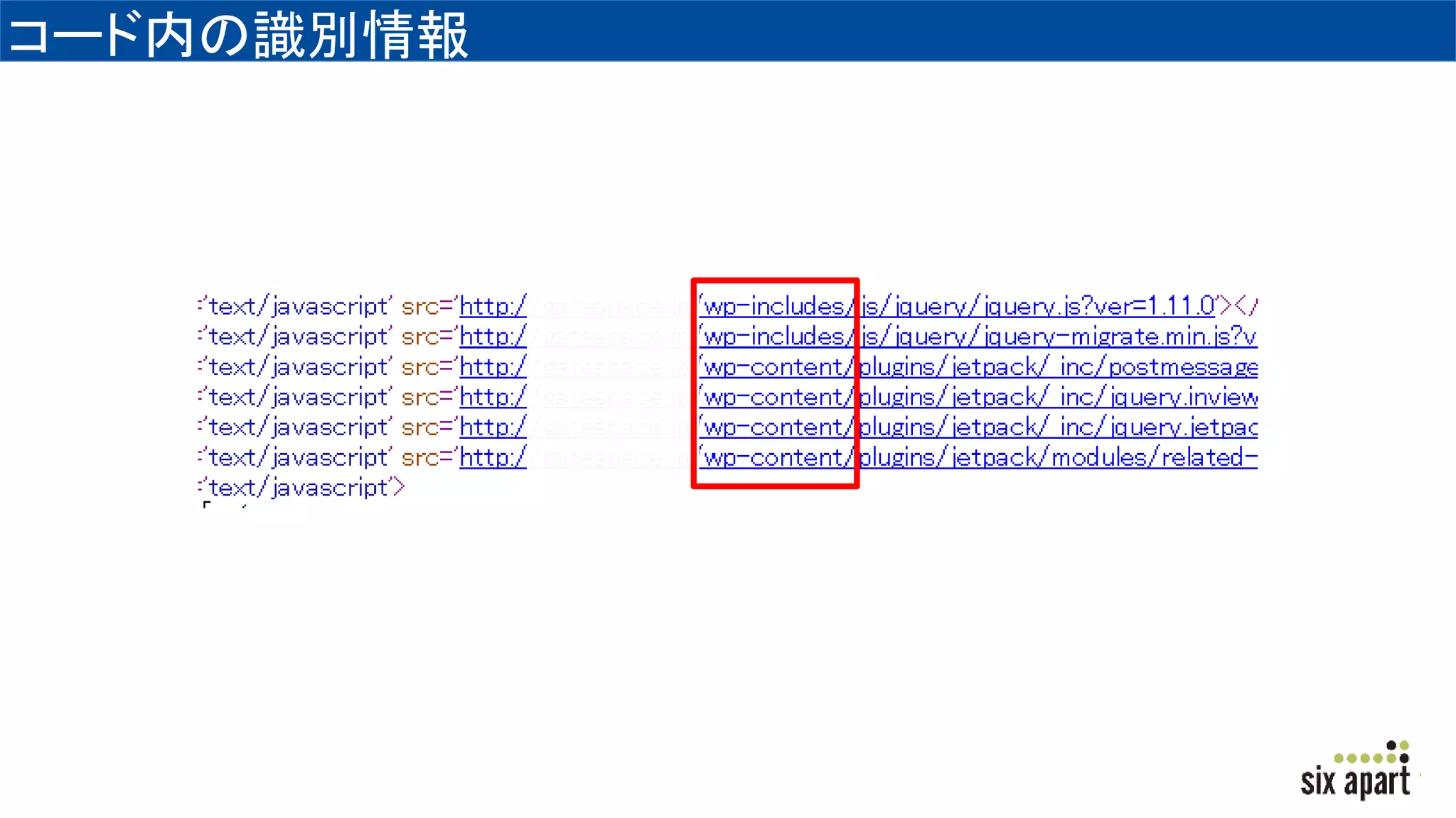 コード内の識別情報
 