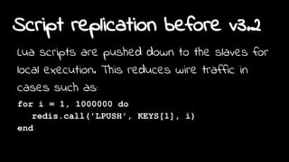diskless replication benchmark (replication time)
two instances of r3.2xl (60GB ram, with 160GB SSD),
4,000,000 string keys of 1k random data.
(consuming 52GB of RAM), 19GB RDB file.
fully disk based: 513 seconds
only master diskless: 365 seconds
fully diskless: 231 seconds
only salve is diskless: 360 seconds
 