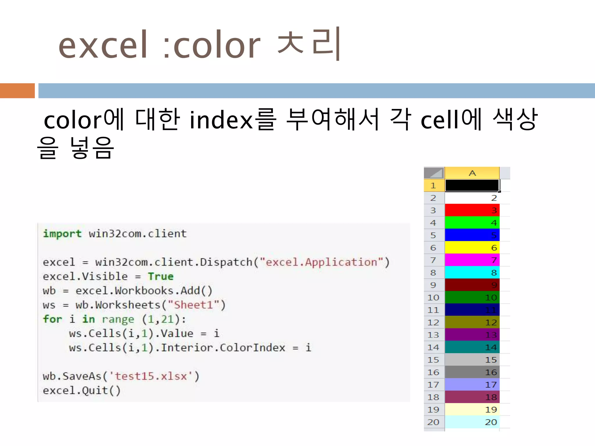Array : remove/reverse
l = [1,2,3,4], ar = array(‘u', 'helloworld')
Method example Array example Description
remove(obj) l.remove(4)
l
[1, 2, 3]
ar.remove('b')
ar
array(‘u', 'helloworld')
array를 원소의 값으로 제거
reverse() l.reverse()
l
[4, 3, 2, 1]
ar.reverse()
ar
array(‘u', 'dlrowolleh')
array를 반대방향으로 소트
 