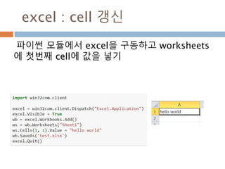 Array 변수 : itemsize
Method Description
'itemsize', Array에 구성된 요소들이 메모리 사이즈
 