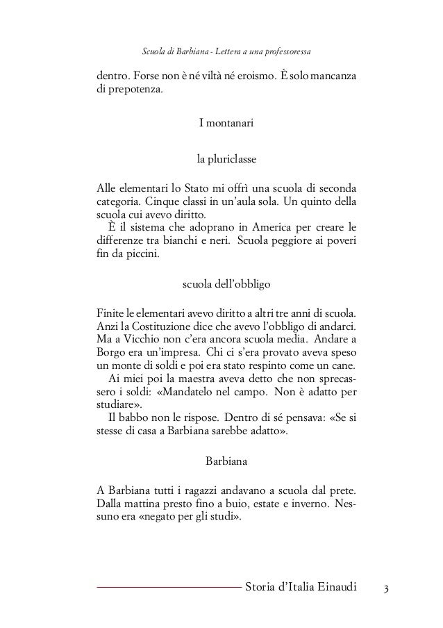 Una lettera alla professoressa