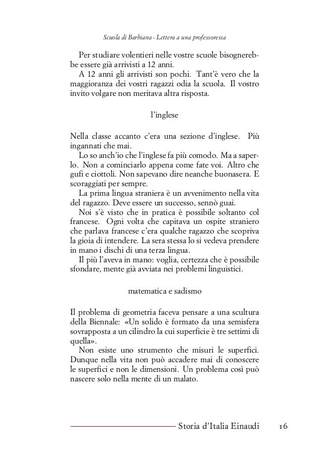 Lettera A Una Professoressa