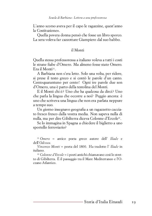 Lettera di un alunno ad un professore