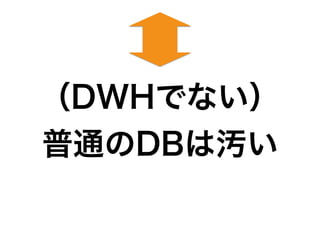 （DWHでない）
普通のDBは汚い
 