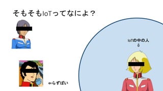 そもそもIoTってなによ？
IoTの中の人
⇩
⇐らずぱい
 