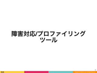 Copyright (C) DeNA Co.,Ltd. All Rights Reserved.
障害対応/プロファイリング
ツール
14
 