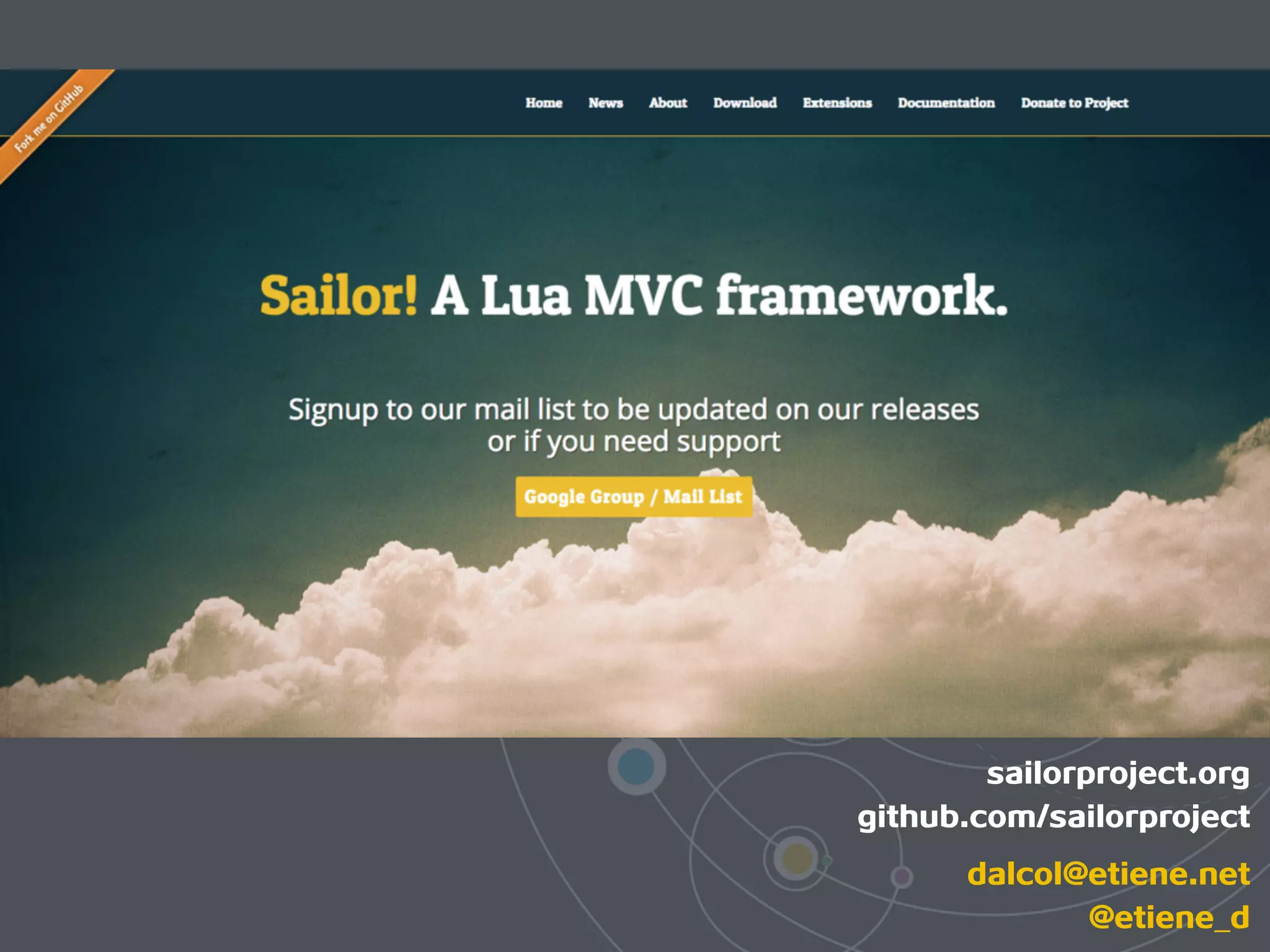sailorproject.org
github.com/sailorproject
dalcol@etiene.net
@etiene_d
 
