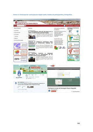148
Anexo 4. Participación: participación digital (web), listado de participantes y fotografías.
 