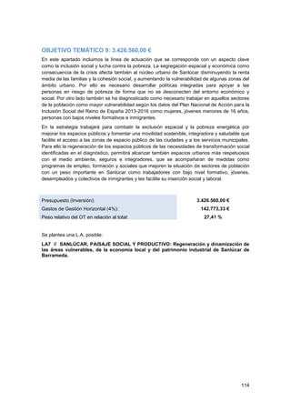 Revisión de la Implementación de la Estrategia DUSI del Ayuntamiento de Sanlúcar de Barrameda 