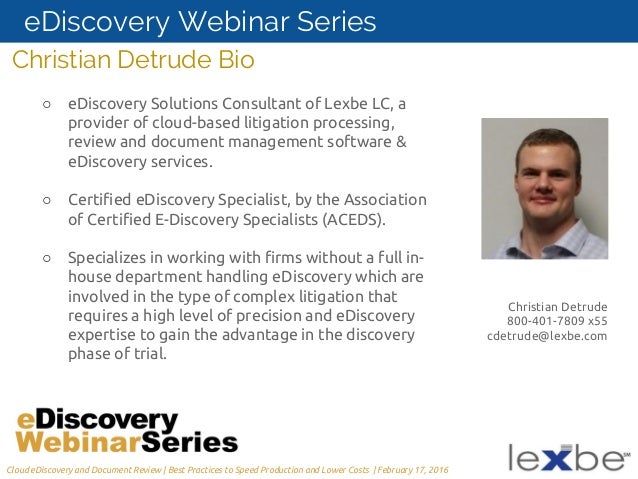 a litigator s guide to cloud based ediscovery and document review