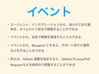 ٥
? `ȡƥ`󤫤顢ͤƤͨ
֪򡢥饤ʽE뤳ȤǤ
? ٥Ȥ顢kŤ뤳ȤǤ
? ٥Ȥ顢@support Ȥȡݩ`Ƥ|
ʤɤ򤹤뤳ȤǤ
? СGitHub BЯOȡGitHub  issue/Pull
Request ʤɤrϵФE뤳ȤǤ
 