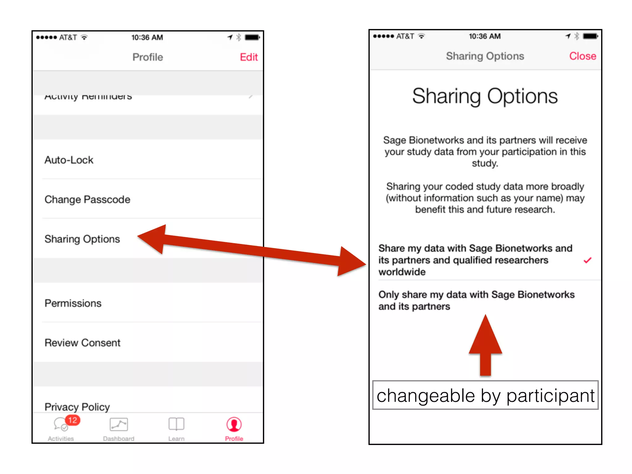 changeable by participant
 