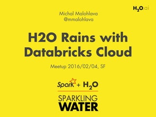 H2O Rains with
Databricks Cloud
Michal Malohlava
@mmalohlava
Meetup 2016/02/04, SF
 