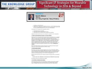February 05, 2016
51
SEGMENT 2:
David N. Makous
Attorney
Lee, Hong, Degerman, Kang & Waimey
 