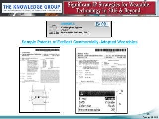 Sample Patents of Earliest Commercially-Adopted Wearables
February 05, 2016
58
SEGMENT 3:
Christopher Agrawal
Partner
Bookoff McAndrews, PLLC
 