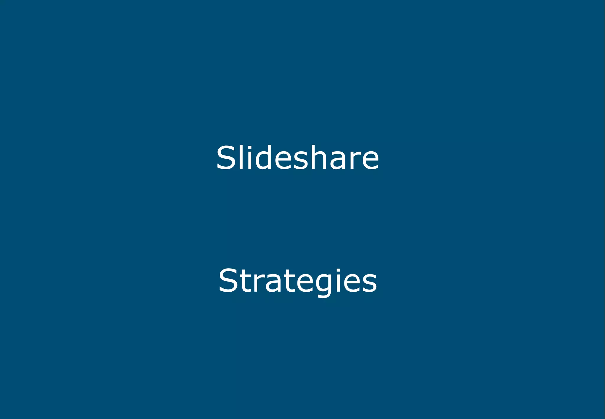 24-7 Website
Slideshare
Strategies
 