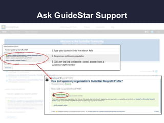 Ask GuideStar Support
 