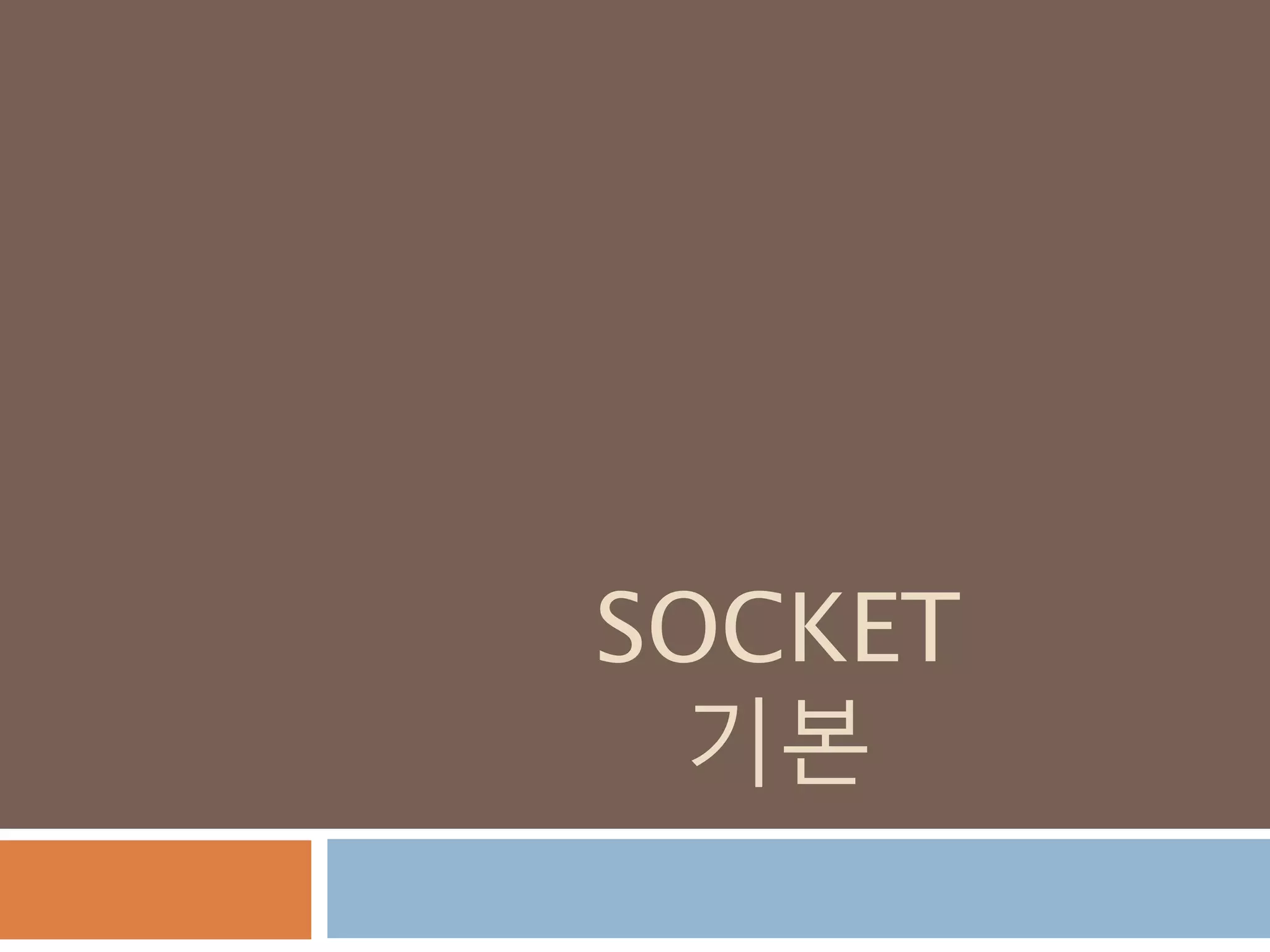 SOCKET
기본
 
