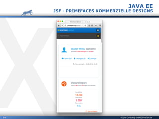 © Lynx-Consulting GmbH | www.lynx.de33
JAVA EE
JSF - PRIMEFACES KOMMERZIELLE DESIGNS
 