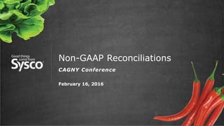 Non-GAAP Reconciliations
CAGNY Conference
February 16, 2016
 