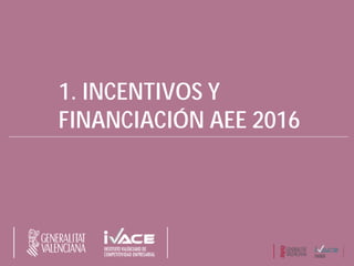 1. INCENTIVOS Y
FINANCIACIÓN AEE 2016
 