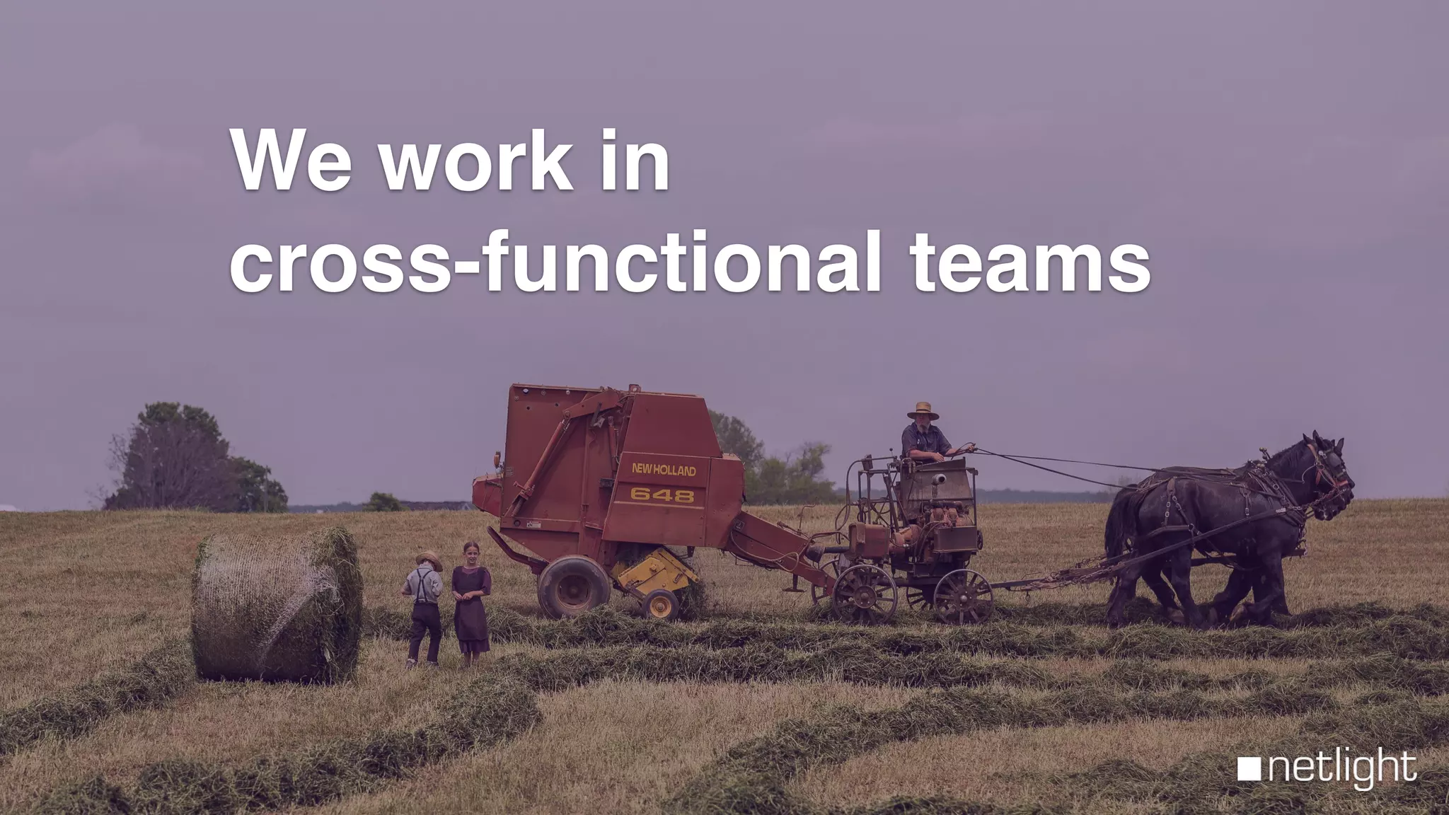 We work in
cross-functional teams
 