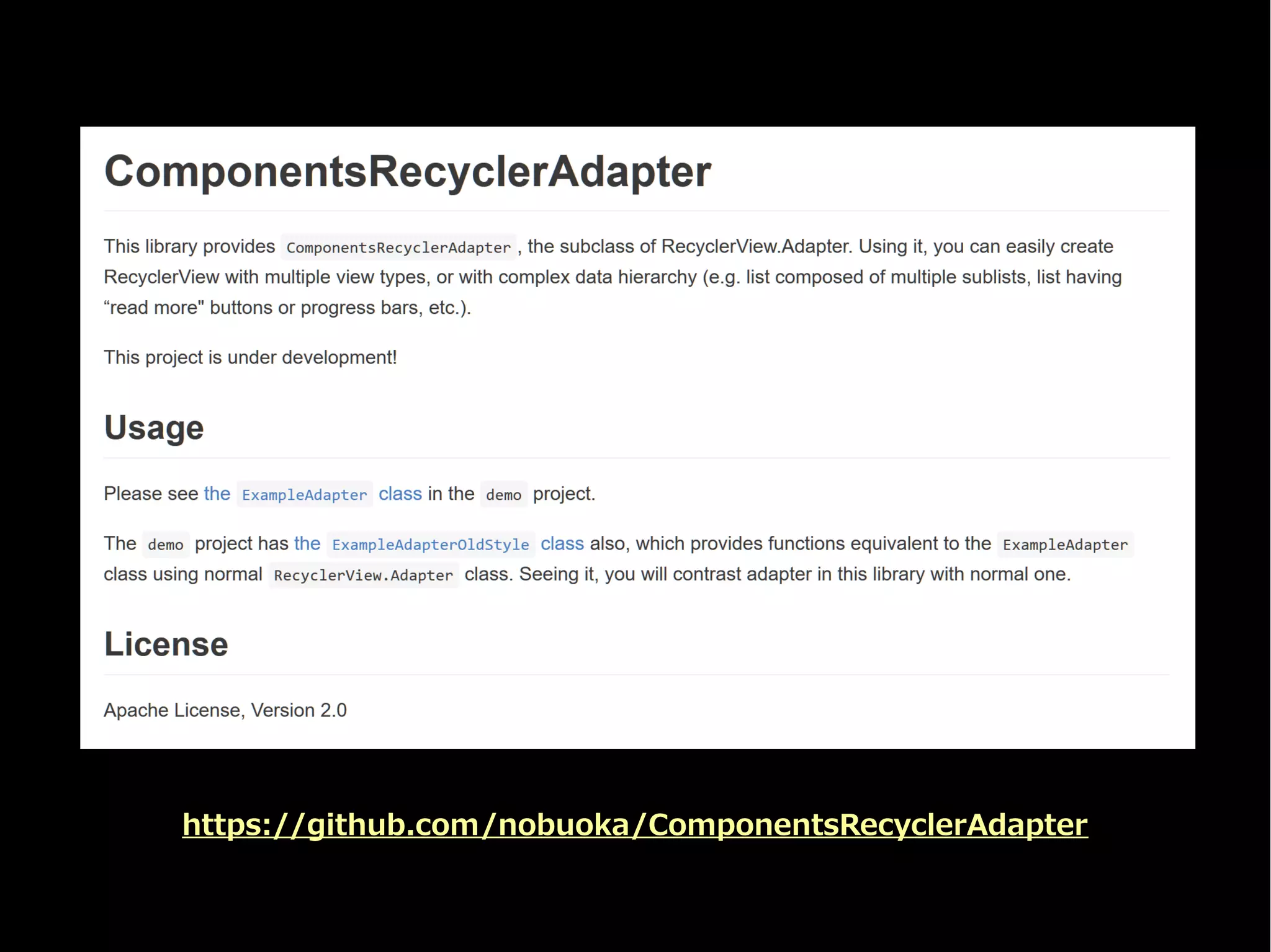 https://github.com/nobuoka/ComponentsRecyclerAdapter
 