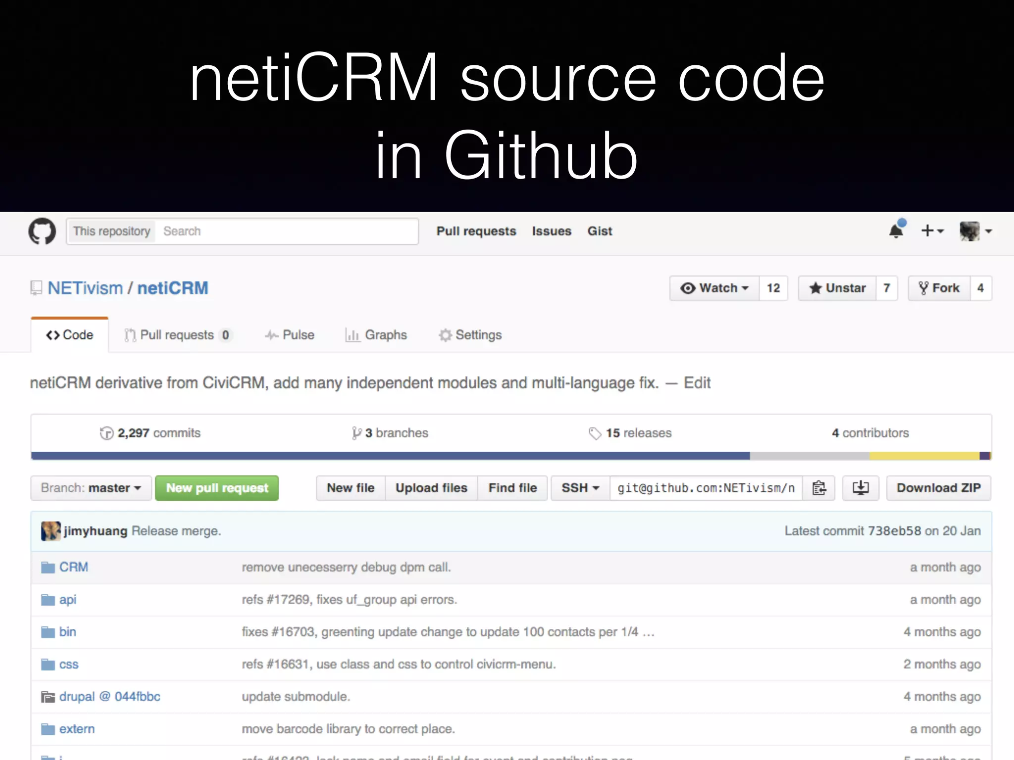 netiCRM source code
in Github
 