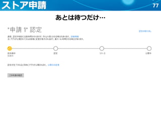77ストア申請
あとは待つだけ…
 