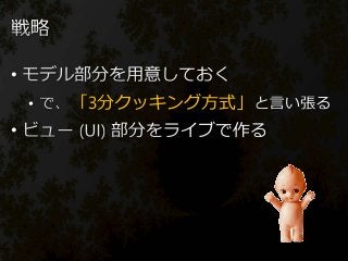 •
• 「3分クッキング方式」
•
 