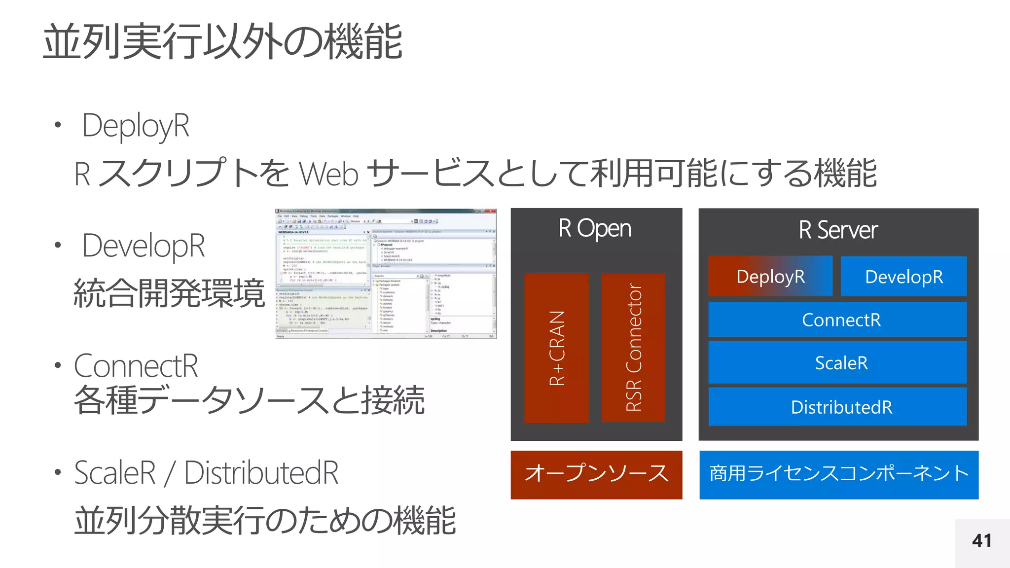 41
DeployR
R Open R Server
DevelopR
 