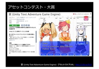 BeSync	
  -­‐	
  アセットストアURL： h"p://u3d.as/hW2	
  
アセットコンテスト・ファイナリスト
 