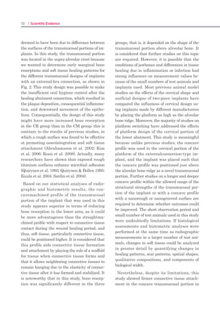 114 I Scientific Evidence 115SINUS I
Results
Theinitialremainedbonethicknessbetween1.	
sinus floor and alveolar crest were various
from 5 to 10mm.
Asaresult,8mmto10mmlengthofimplants2.	
were installed according to site preparation
including internal sinus augmentation.
The post-operative CT image demonstrated3.	
that about 2-3.5mm grafted material was
detected on the apex of implant fixture.
There were no perforation of membrane or4.	
no post operative complications reported.
Conclusions and clinical implications
The newly designed “S-reamer osteotome
technique” can be used as a predictable alter-
native treatment modality as compared with
malleting osteotome technique as well as exter-
nal lateral window approah.
This technique would be a minimal invasive
sinus floor elevation procedure and an effective
way to achieve immediate loading due to the
sinus inferior cortical fixation on the posterior
maxilla.
References
Chiapasco M. Early and immediate restoration1.	
and loading of implants in completely eden-
tulous patients. Int J Oral Maxillofac Implants
2004;19(suppl):76-91.
Berglundh T, Abrahamsson I, Lang NP, Lindhe2.	
J. De novo alveolar bone formation adjacent
to endosseous implants. Clin Oral Implants Res
2003;14:251-262.
Esposito M, Grusovin MG, Willings M, Coulthard P,3.	
Worthington HV. Interventions for replacing miss-
ing teeth: different loading times for dental im-
plants. Cochrane Database Systematic Reviews
2007:CD003878
Kim SK, Lee HN, Choi YC, Heo SJ, Lee CW, Choie4.	
MK. Effects of anodized oxidation or turned im-
plants on bone healing after using conventional
drilling or trabecular compaction technique: his-
tomorphometric analysis and RFA. Clin Oral Im-
plants Res 2006;17:644-50.
Roccuzzo M, Aglietta M, Cordaro L. Implant5.	
loading protocols for partially edentulous maxil-
lary posterior sites. Int J Oral Maxillofac Implants
2009;24(suppl):147-157.
Richard Leesungbok, DMD, MSD, PhD
Prof.  Chair, Dept of Biomaterials  Prosthodontics, School of Dentistry, Kyung
HeeUniversity, Seoul, Republic of Korea
Presented at the 19th Annual Scientific Meeting of the European Association of
Osseointegration, 6-9 October 2010, Glasgow
 