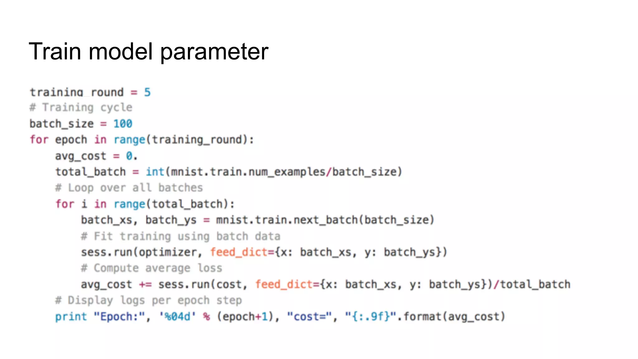 Train model parameter
 