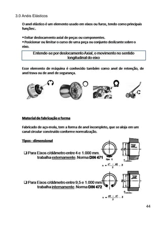 3.0 Anéis Elásticos
44
 