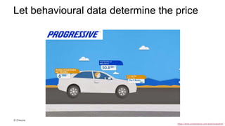 Let behavioural data determine the price
© Creuna
https://www.progressive.com/auto/snapshot/
 