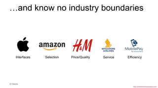…and know no industry boundaries
© Creuna
Interfaces Selection Price/Quality Service
http://trenddriveninnovation.com/
Efficiency
 