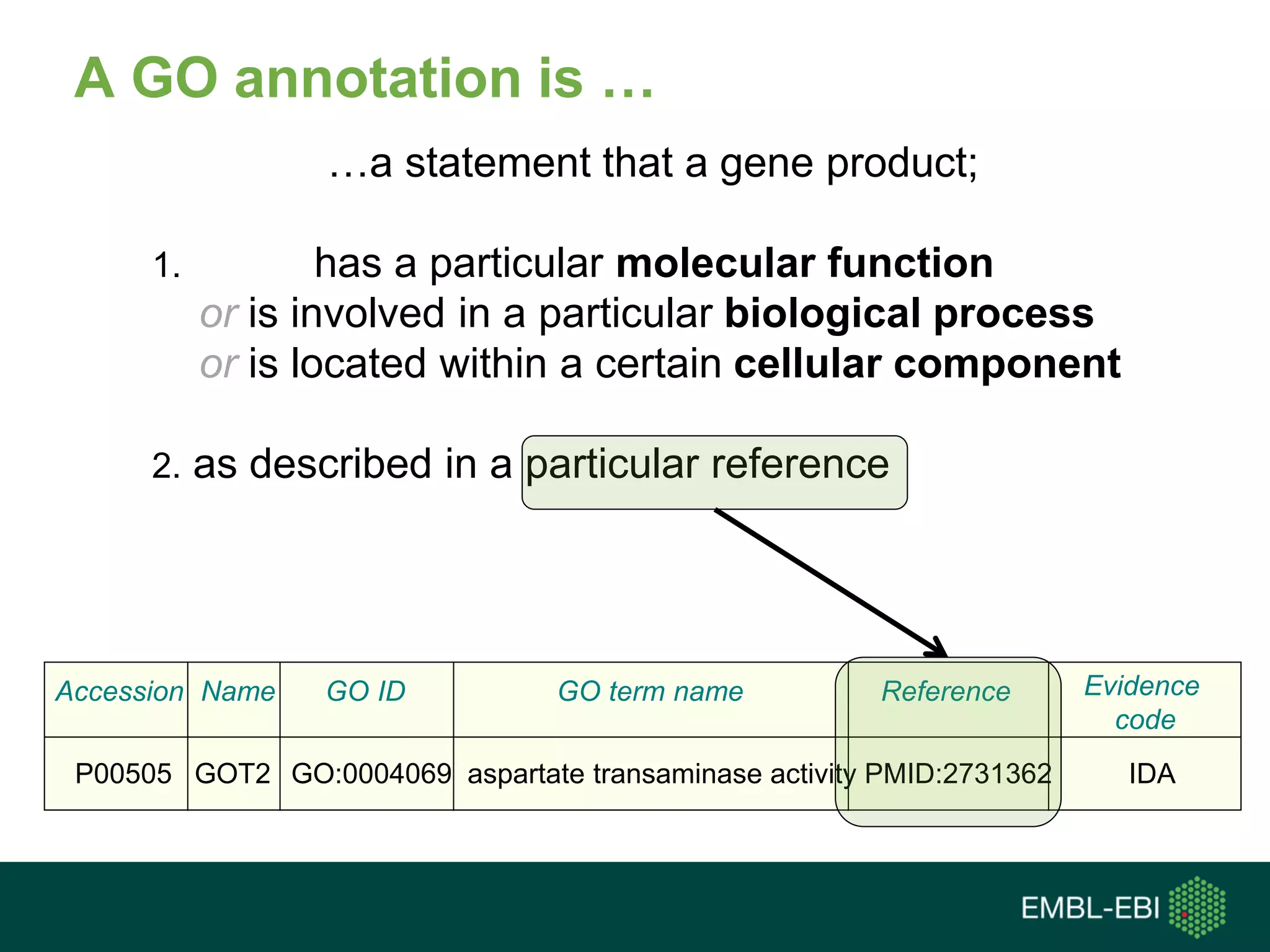 The Gene Ontology & Gene Ontology Annotation resources | PPTX